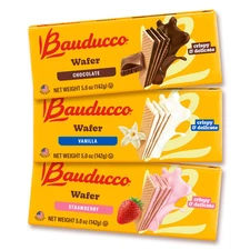 Bauducco Wafer Cookies, Assorted, Chocolate, Vanilla, and Strawberry, 60 Oz (Pac