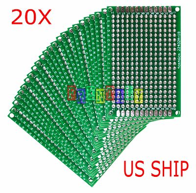 20pcs 4x6 cm Double Side DIY Prototype Circuit Breadboard PCB Universal Board