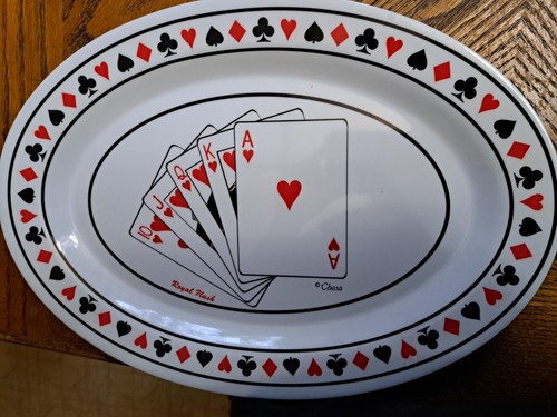 Poker Themed Melamine Oval Trays 14'' x 10'' - Picture 3 of 8