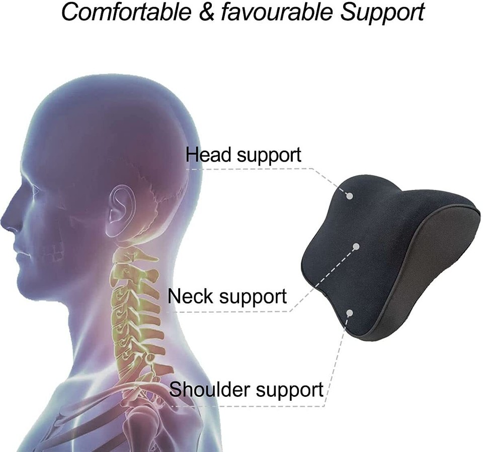Car Seat Headrest Pillow Memory Foam Breathable Neck Support Cushion