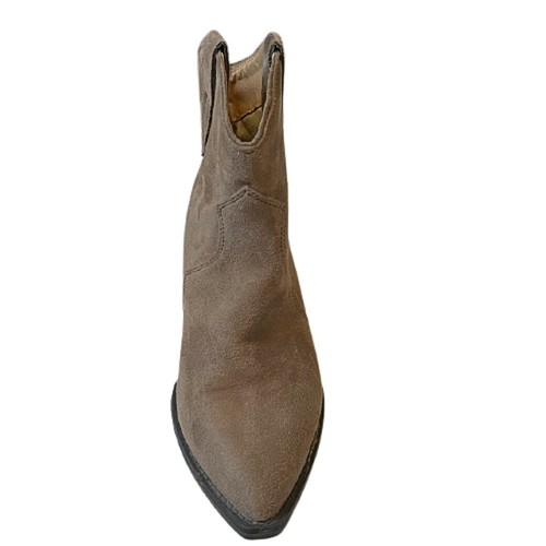 Wild Diva Duke-01 Women's Pointy Toe Cow Girl Western Faux Suede Booties TAUPE - 第 5/7 張圖片