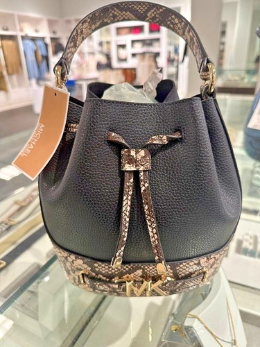 Michael Kors Reed Medium Leather Bucket Crossbody Bag Handbag Purse Shoulder - Picture 78 of 109