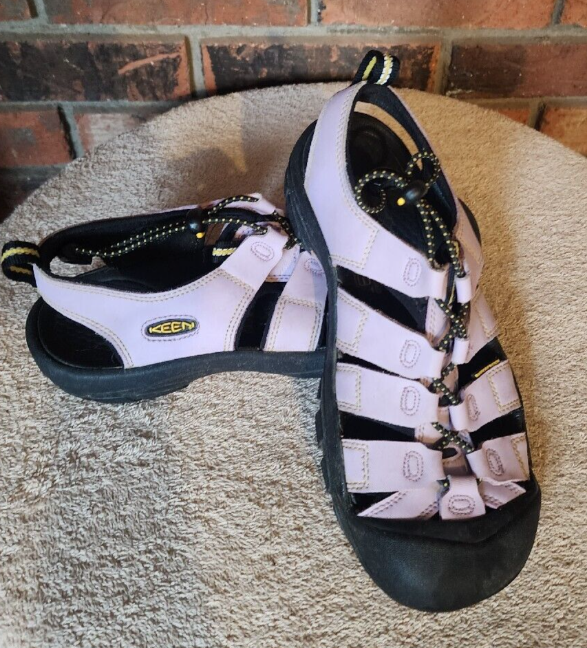 Scarpe sandali impermeabili Keen Newport viola in pelle nera 8 donna 6 uomo