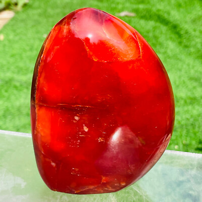 657g Natural Red Agate Quartz Crystal Free Form Mineral Display Healing