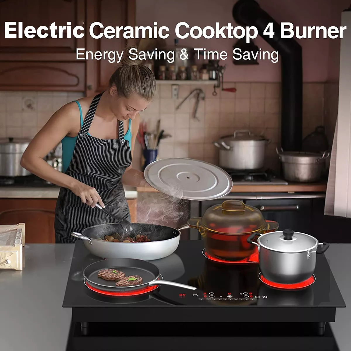 30 Electric Cooktop 4 Burner 30 Inch Electric Ceramic Stove Top