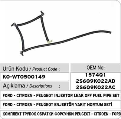 KRAFTSTOFFEINSPRITZDÜSE LECK OFF RÜCKLAUFSCHLAUCH passend für FORD FIESTA FUS...