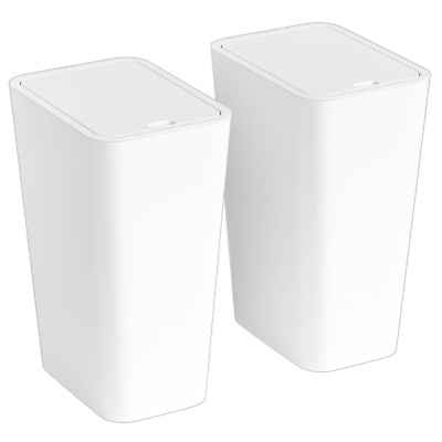 Cubo De Basura 2.6 Galones Papelera Para Baño Oficina Dormitorio Cocina [Blanco]