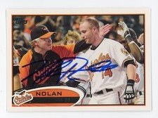 SIGNED BASEBALL CARD AUTO TOPPS 2012 NOLAN REIMOLD BALTIMORE ORIOLES #176
