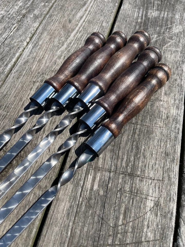 5 шт. сверхпрочные перекосы из нержавеющей стали Lula 11 галлонов (3 мм) (деревянная ручка) / 26 дюймов - Изображение 2 из 4