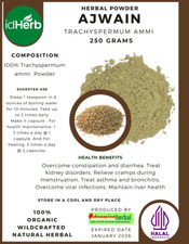 50-500gr POWDER AJWAIN Trachyspermum Ammi ORGANIC NATURAL HERBAL