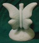 Fenton Light Satin Blue, Art Glass Butterfly Branch, Ring Holder Figurine