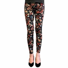 Wrapables® Women’s Soft and Stretchy Printed Leggings for Workout, Red Fern