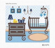 Baby Boy Nursery Needlepoint Kit or Canvas
