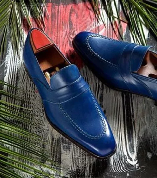 Navy blue cheap smart shoes