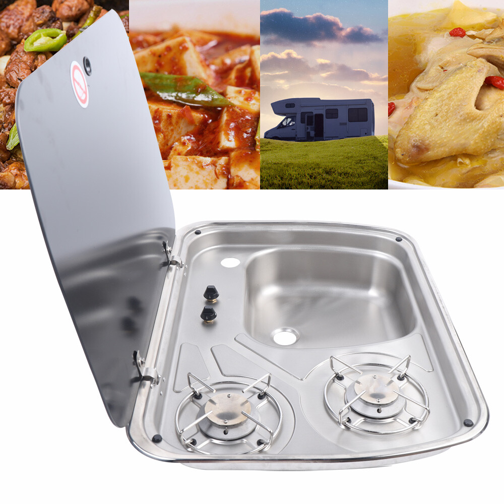 2 Burners Gas Stove Hob & Sink Combo Boat Caravan Camper Gas Cooker With Faucet eBay