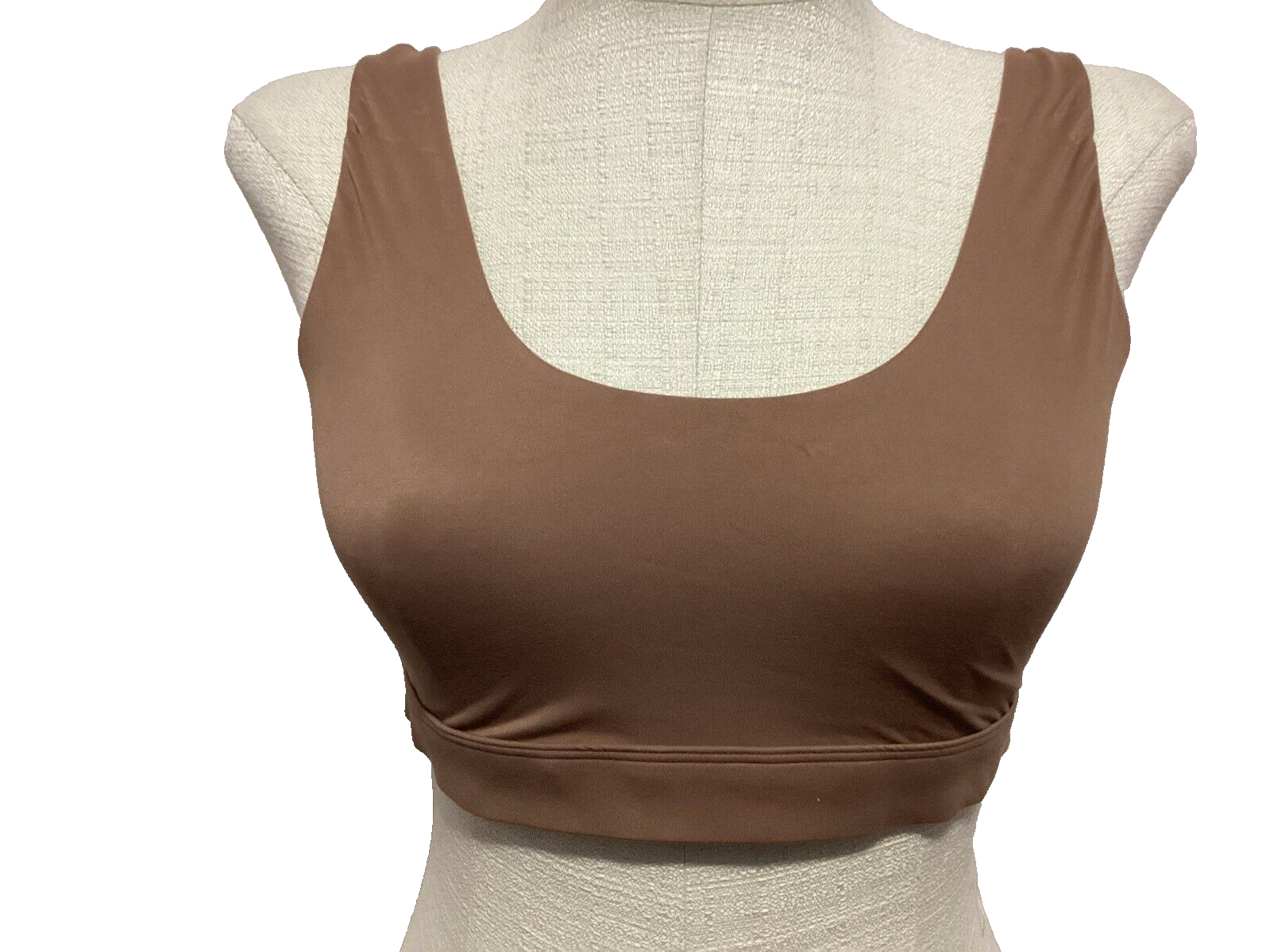 Joyspun Brushed Micro Scoop Bralette Brown Stretch Knit Tank Bra Size 2XL  -image