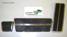 Camaro Nova 69 Pedal Pad Kit with Trim Automatic Drum Brake 6pc *In Stock* pads