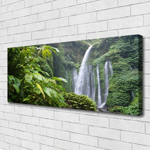 Tableau Toile Moderne 125x50cm - Nature, Mer Et Chute D'Eau - Déco Murale