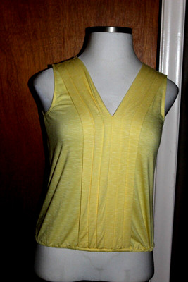 MAX STUDIO WOMEN'S SLIP ON TOP SLEEVELESS YELLOW STRETCH COTTON  SIZE-SMALL NWOT