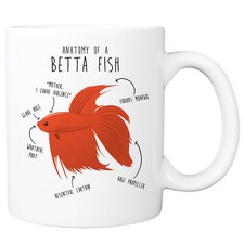 Betta Fish Coffee Mug, Cute Siamese Fighting Fish Gift, Pet Betta Lover