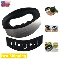 Vegetable Cutter & Salad Chopper - Mezzaluna Knife with Stainless Steel Blade