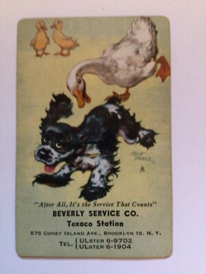 BUTCH DOG ADS (4) Vintage Playing Cards, Texaco Station,Brooklyn N.Y.
