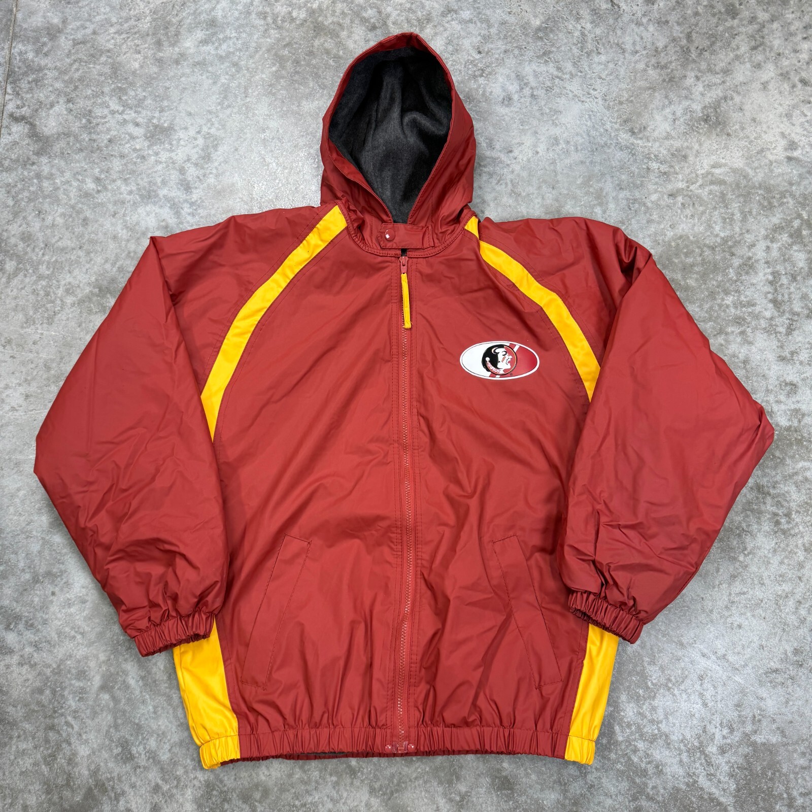 Vintage 90s Florida State Seminoles Rain jacket full zip hooded NCAA FSU size M