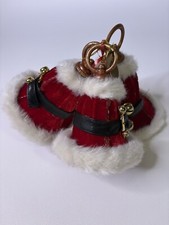 Katherine's Collection Set of 3 Bells w/ Santa Coat/fur/belt Look 7" 6.5" 5.5"