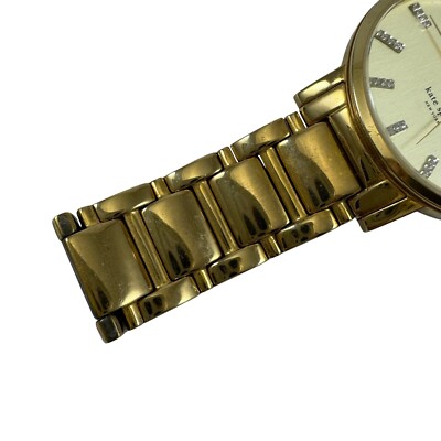 Kate spade New York gramercy ladies gold tone watch NEW BATTERY Kate Spade Gramercy Watch Women Gold Tone Round Date 30M New  main image 4