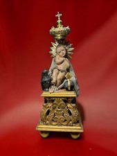 Bambino Gesu' Cristo re Bambinello Napoletano13x13x35 cm Ihs Cristo