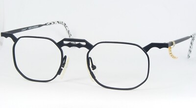 Vintage LOCCO 204/5 Vollrand Brillengestell MATT BLACK/WHITE 46-20-150 Metall
