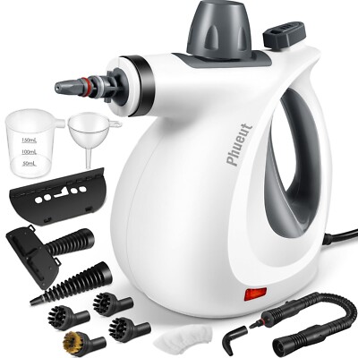 Pressurized Handheld Multi-Surface Natural Steam Cleaner with 12 pcs Accessor...
