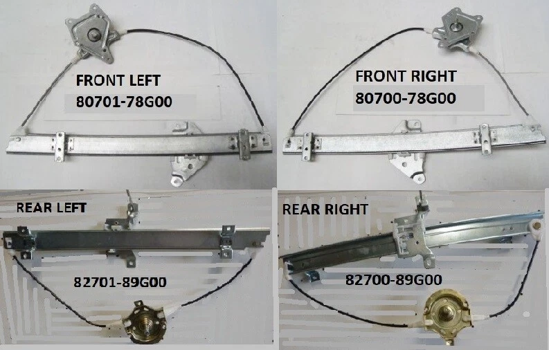 Par De Reguladores Manuales De Ventana Delanteros Para Nissan Pathfinder Y D21 Pickup (1986-1997)