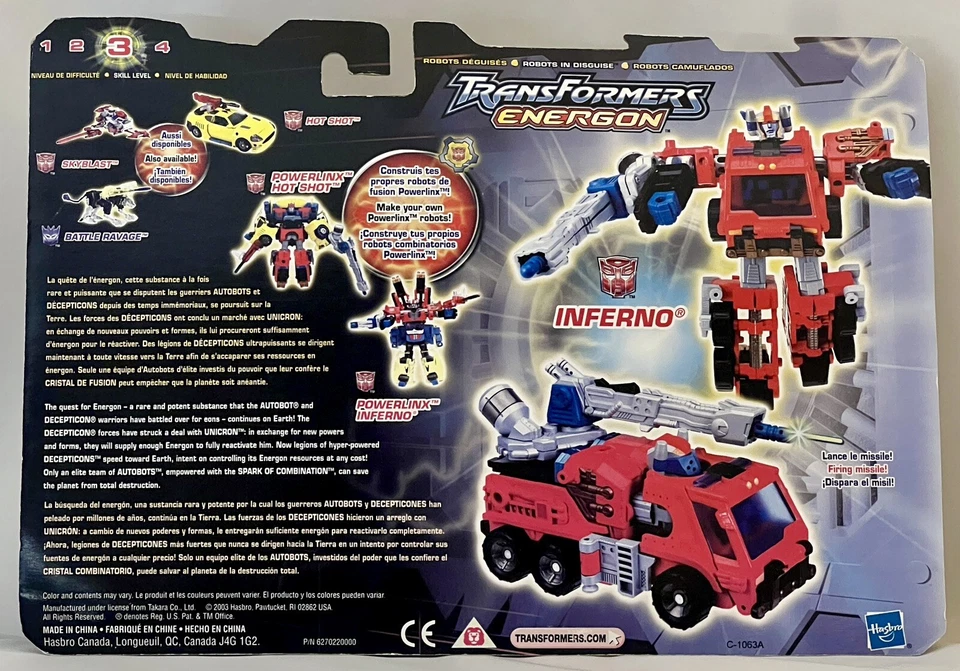 Transformers Infierno Energon Powerlinks Hasbro Takara 2003 - Imagen 3 de 4
