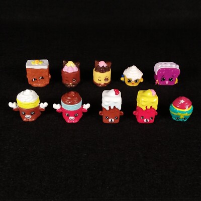 Shopkins Dessert - 10 Piece Lot - Mandy Mousse,  Brittney Brownie,  Patty Cake