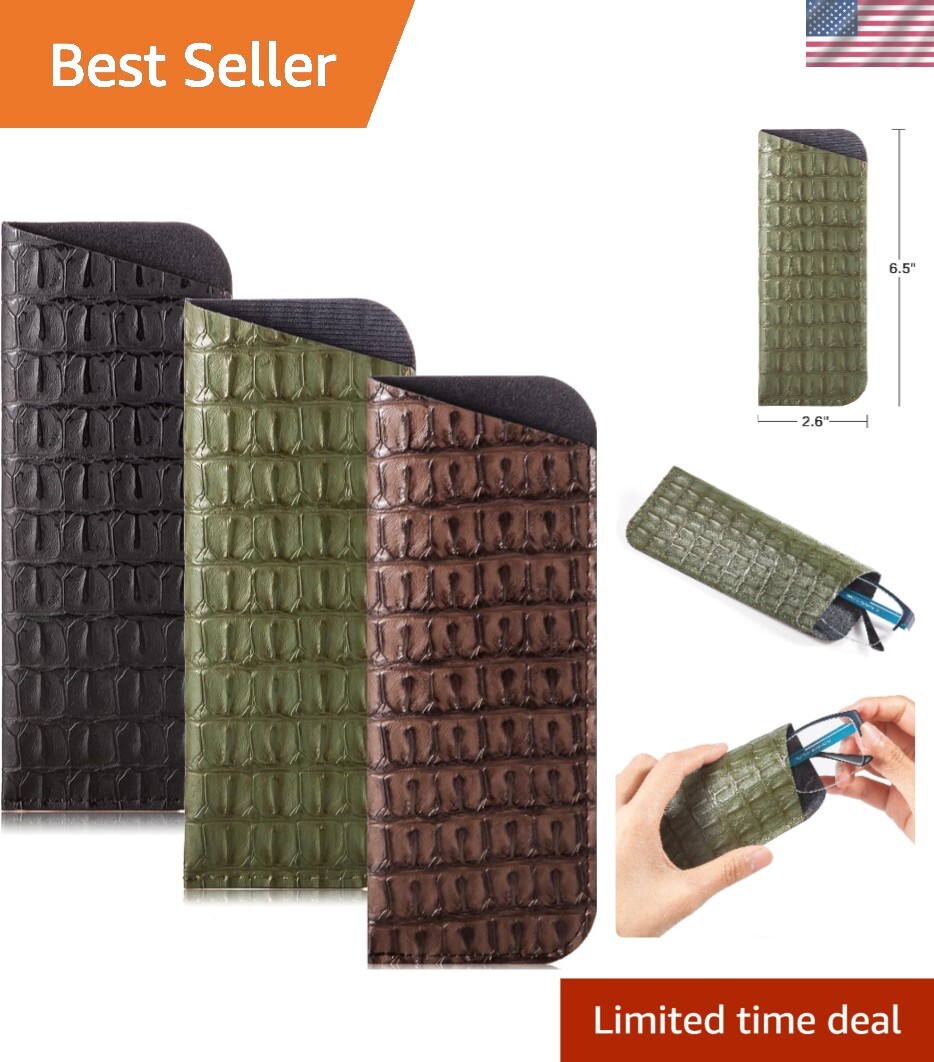 Compact Small Eyeglasses Bags - 3 Pack with Soft Lining for Ultimate Protection