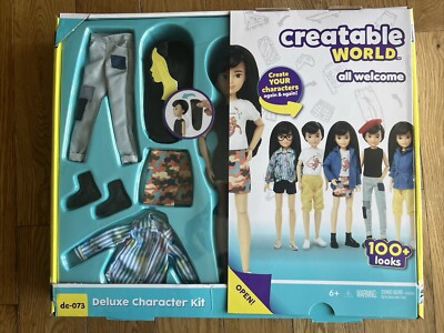Creatable World DC-073 Mattel Black Straight Hair Deluxe Character Kit Doll