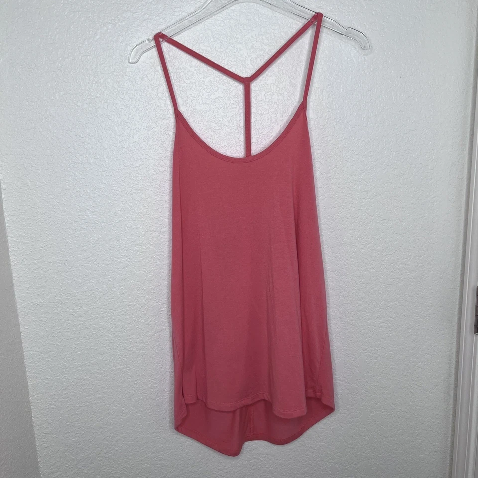 Camiseta sin mangas Glyder Free Flow de gran tamaño espalda cruzada en rosa coral azúcar talla mediana M Foto 3 de 4