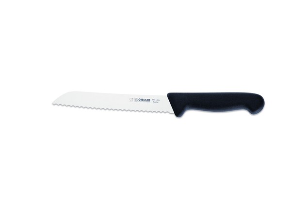 Giesser Messer Brotmesser Konditormesser SäGemesser Wellenschliff 18 Cm Schwarz-image