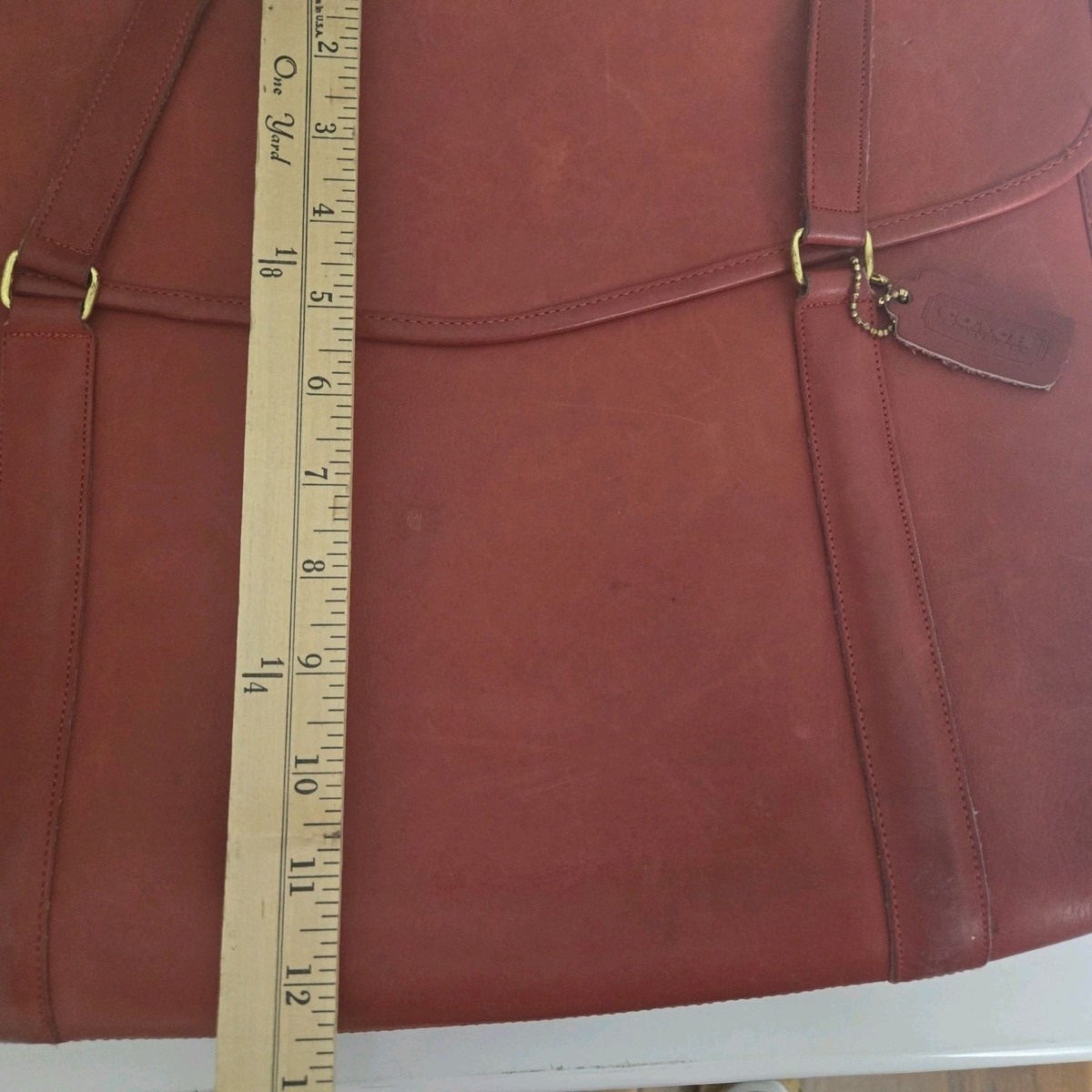 VTG Coach Large Leather Red Envelope Portfolio Brief Bag Made NY