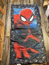 Marvel Spiderman Youth Camping Sleeping Bag 28X56 Black Blue And Red