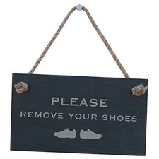 Please Remove Your Shoes Decorative Wall Sign Hanging Shoes Off Sign