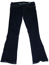 True Religion Becca Women's Jeans Size 32 Blue Dark Wash Mid Rise Bootcut Y2K