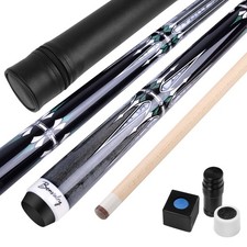 Pool Cue Kit - Stained Maple 58 Inch Pool Stick with Hard Case and Accessories f