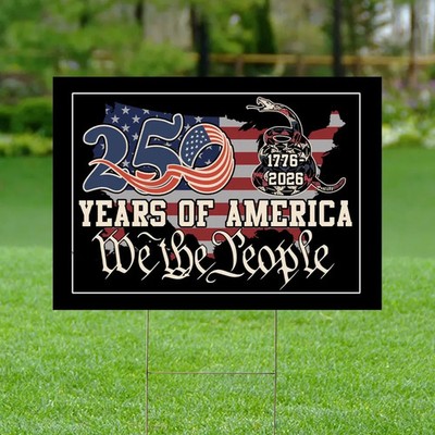USA Flag Map Years America We The People 250th Anniversary Yard Sign