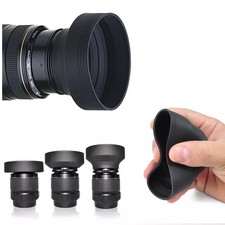 3-Stage Collapsible Rubber Foldable Lens Hood Shade 49 52 55 58 62 67 72 77 82mm