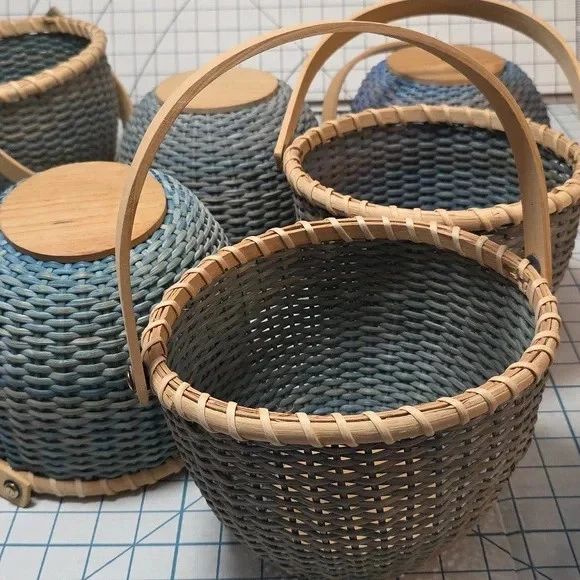 Cesta tejida Yankee Candle con mango, vintage Foto 3 de 4