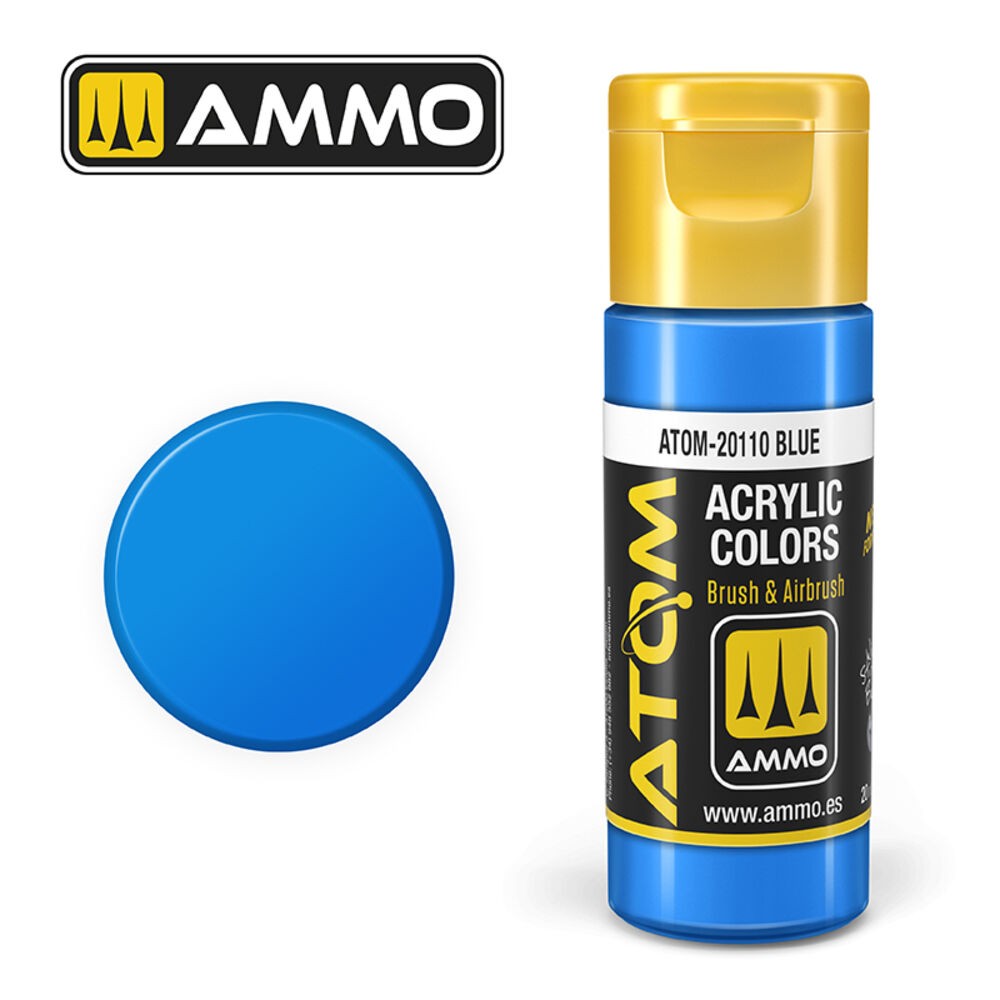 Ammo Mig Atom-20110 - Atom Color Blue 20ml - New