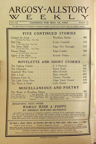 Argosy Part 3: Argosy All-Story Weekly May 19 1923 Vol. 151 #4 VG - Picture 3 of 3