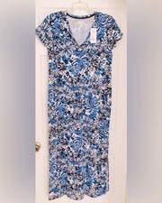 Lilly Pulitzer Etta Maxi Dress-Low Tide Navy- New In Package $128-Size Large